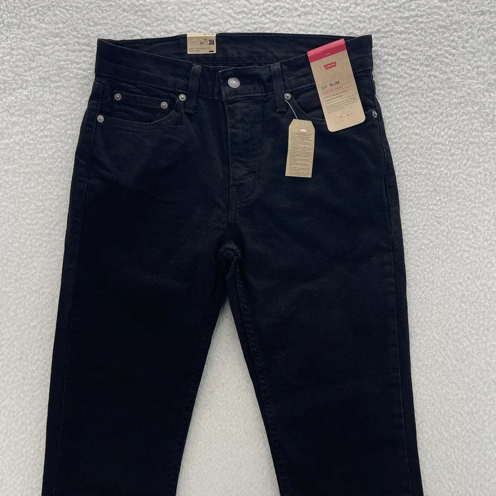 Levis Jeans Mens 30x32 Black 511 Slim Dark Wash Stretch Denim Grunge Goth Rock